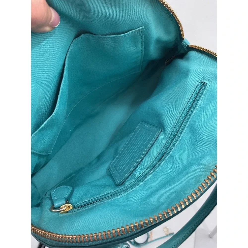 Coach Teal Pebbled Leather‎ Dome Satchel | Excellent Condition